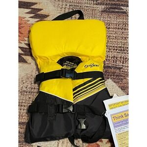 SurfGear Infant Life Jacket PFD USCG Approved Type II Yellow Black Under 30 lbs